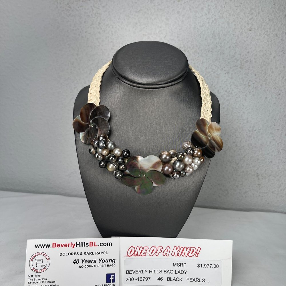TAHITIAN & HAND CARVED ABALONE FLORETS - NWT $ 1977.00               NOW $300.00